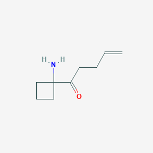 molecular formula C9H15NO B13162549 1-(1-Aminocyclobutyl)pent-4-en-1-one 