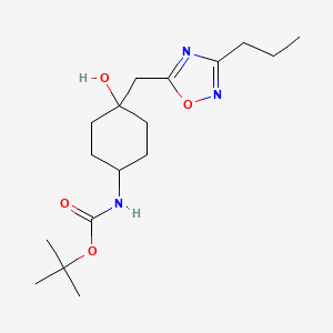 tert-Butyl N-{4-hydroxy-4-[(3-propyl-1,2,4-oxadiazol-5-yl)methyl]cyclohexyl}carbamate