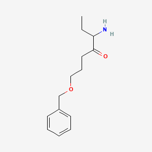 molecular formula C14H21NO2 B13162629 5-Amino-1-(benzyloxy)heptan-4-one 