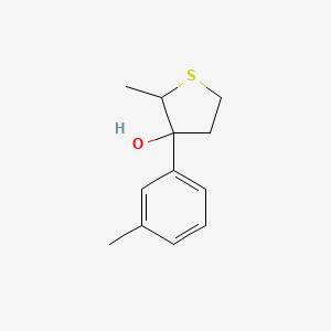 molecular formula C12H16OS B13162650 2-Methyl-3-(3-methylphenyl)thiolan-3-ol 