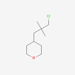 molecular formula C10H19ClO B13162655 4-(3-Chloro-2,2-dimethylpropyl)oxane 