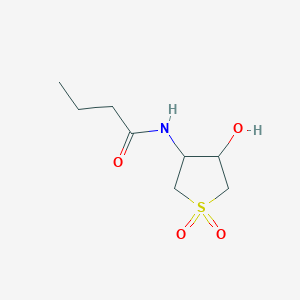 molecular formula C8H15NO4S B13162678 N-(4-Hydroxy-1,1-dioxo-1lambda6-thiolan-3-yl)butanamide 