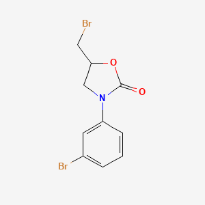 molecular formula C10H9Br2NO2 B13162709 5-(Bromomethyl)-3-(3-bromophenyl)-1,3-oxazolidin-2-one 