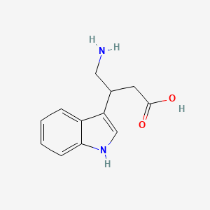 molecular formula C12H14N2O2 B13162748 4-amino-3-(1H-indol-3-yl)butanoic acid 