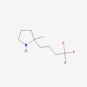 molecular formula C9H16F3N B13162766 2-Methyl-2-(4,4,4-trifluorobutyl)pyrrolidine 