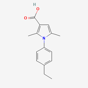 molecular formula C15H17NO2 B13162781 1-(4-ethylphenyl)-2,5-dimethyl-1H-pyrrole-3-carboxylic acid 