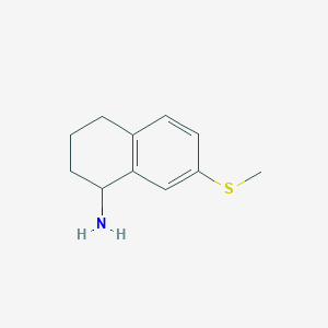 molecular formula C11H15NS B13162790 7-(Methylsulfanyl)-1,2,3,4-tetrahydronaphthalen-1-amine 