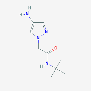 molecular formula C9H16N4O B13162832 2-(4-Amino-1H-pyrazol-1-YL)-N-tert-butylacetamide 