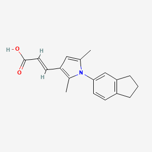 (2E)-3-[1-(2,3-dihydro-1H-inden-5-yl)-2,5-dimethyl-1H-pyrrol-3-yl]acrylic acid