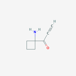 molecular formula C7H9NO B13162933 1-(1-Aminocyclobutyl)prop-2-yn-1-one 