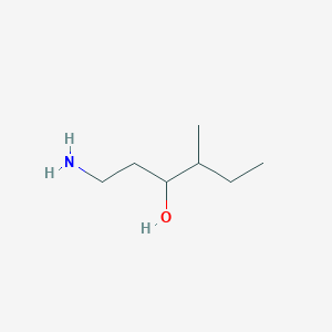 molecular formula C7H17NO B13162956 1-Amino-4-methylhexan-3-ol 