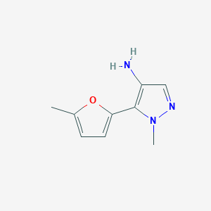 1-Methyl-5-(5-methylfuran-2-YL)-1H-pyrazol-4-amine