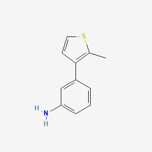 molecular formula C11H11NS B13163004 3-(2-Methylthiophen-3-yl)aniline 