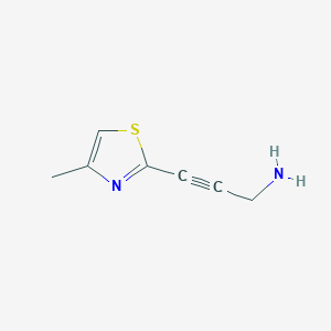 molecular formula C7H8N2S B13163015 3-(4-Methyl-1,3-thiazol-2-yl)prop-2-yn-1-amine 