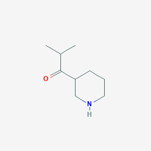 molecular formula C9H17NO B13163099 2-Methyl-1-(piperidin-3-yl)propan-1-one 