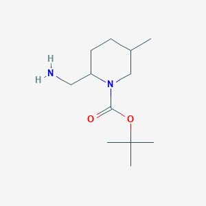 molecular formula C12H24N2O2 B13163119 Tert-butyl 2-(aminomethyl)-5-methylpiperidine-1-carboxylate 