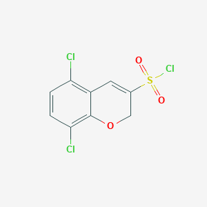 molecular formula C9H5Cl3O3S B13163133 5,8-dichloro-2H-chromene-3-sulfonyl chloride 