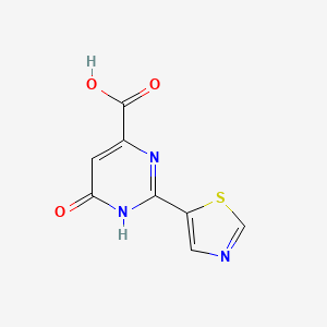 molecular formula C8H5N3O3S B13163144 6-oxo-2-(1,3-thiazol-5-yl)-1H-pyrimidine-4-carboxylic acid 