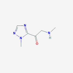 molecular formula C6H10N4O B13163172 1-(1-Methyl-1H-1,2,4-triazol-5-yl)-2-(methylamino)ethan-1-one 