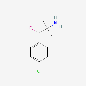 molecular formula C10H13ClFN B13163177 1-(4-Chlorophenyl)-1-fluoro-2-methylpropan-2-amine 