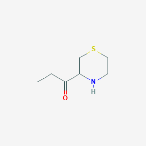 molecular formula C7H13NOS B13163197 1-(Thiomorpholin-3-yl)propan-1-one 