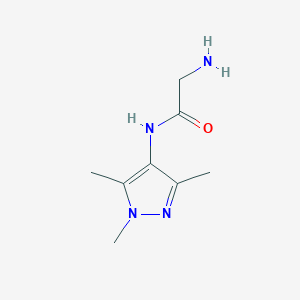 molecular formula C8H14N4O B13163206 2-amino-N-(trimethyl-1H-pyrazol-4-yl)acetamide 