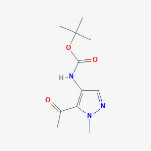 molecular formula C11H17N3O3 B13163223 tert-Butyl N-(5-acetyl-1-methyl-1H-pyrazol-4-yl)carbamate 