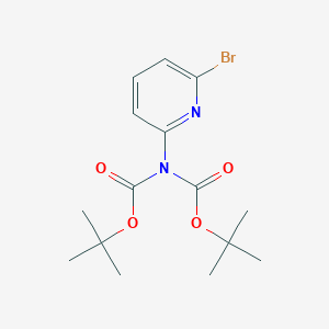 molecular formula C15H21BrN2O4 B1316325 6-(二叔丁氧羰基氨基)-2-溴吡啶 CAS No. 870703-61-0