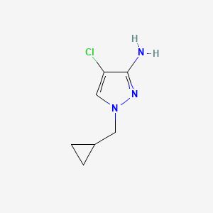 molecular formula C7H10ClN3 B13163282 4-chloro-1-(cyclopropylmethyl)-1H-pyrazol-3-amine 