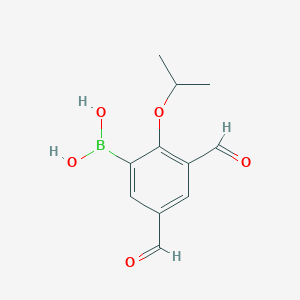 molecular formula C11H13BO5 B1316329 3,5-Diformyl-2-isopropoxyphenylboronic acid CAS No. 1072951-68-8