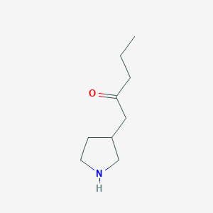 molecular formula C9H17NO B13163312 1-(Pyrrolidin-3-yl)pentan-2-one 