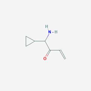 molecular formula C7H11NO B13163318 1-Amino-1-cyclopropylbut-3-en-2-one 