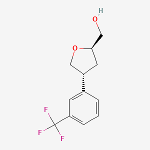 molecular formula C12H13F3O2 B13163432 [(2R,4R)-4-[3-(Trifluoromethyl)phenyl]oxolan-2-yl]methanol 