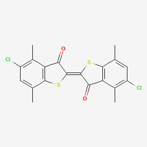 molecular formula C20H14Cl2O2S2 B1316347 5,5'-Dichloro-4,4',7,7'-tetramethyl-3H,3'H-[2,2'-bibenzo[b]thiophenylidene]-3,3'-dione CAS No. 2379-75-1
