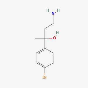 molecular formula C10H14BrNO B13163478 4-Amino-2-(4-bromophenyl)butan-2-ol 