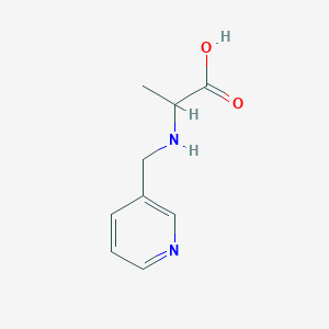 molecular formula C9H12N2O2 B13163540 2-{[(Pyridin-3-yl)methyl]amino}propanoic acid 