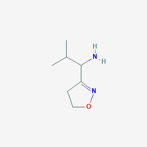 molecular formula C7H14N2O B13163546 1-(4,5-Dihydro-1,2-oxazol-3-yl)-2-methylpropan-1-amine 