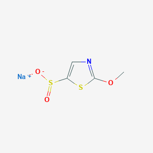 molecular formula C4H4NNaO3S2 B13163550 Sodium 2-methoxy-1,3-thiazole-5-sulfinate 