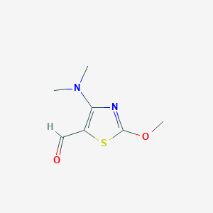 molecular formula C7H10N2O2S B13163585 4-(Dimethylamino)-2-methoxy-1,3-thiazole-5-carbaldehyde 