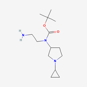 molecular formula C14H27N3O2 B13163623 tert-butyl N-(2-aminoethyl)-N-(1-cyclopropylpyrrolidin-3-yl)carbamate 