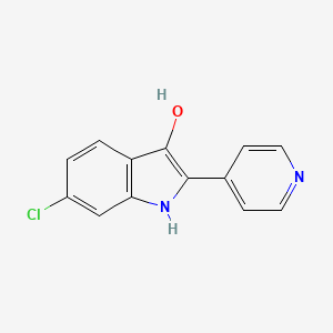 6-chloro-2-(pyridin-4-yl)-1H-indol-3-ol