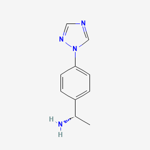 molecular formula C10H12N4 B13163644 (1S)-1-[4-(1H-1,2,4-triazol-1-yl)phenyl]ethan-1-amine 