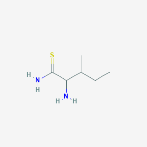 molecular formula C6H14N2S B13163681 2-Amino-3-methylpentanethioamide 