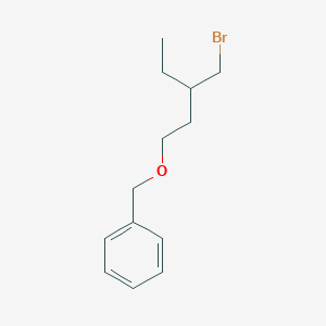 molecular formula C13H19BrO B13163735 ({[3-(Bromomethyl)pentyl]oxy}methyl)benzene 