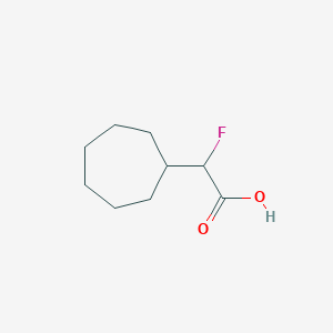 molecular formula C9H15FO2 B13163778 2-Cycloheptyl-2-fluoroacetic acid CAS No. 1514412-43-1