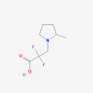 molecular formula C8H13F2NO2 B13163780 2,2-Difluoro-3-(2-methylpyrrolidin-1-yl)propanoic acid 