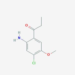 molecular formula C10H12ClNO2 B13163794 1-(2-Amino-4-chloro-5-methoxyphenyl)propan-1-one 