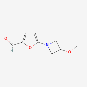 molecular formula C9H11NO3 B13163825 5-(3-Methoxyazetidin-1-yl)furan-2-carbaldehyde 