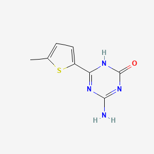 molecular formula C8H8N4OS B13163828 4-Amino-6-(5-methylthiophen-2-YL)-2,5-dihydro-1,3,5-triazin-2-one 