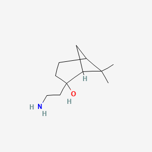 molecular formula C11H21NO B13163843 2-(2-Aminoethyl)-6,6-dimethylbicyclo[3.1.1]heptan-2-ol 